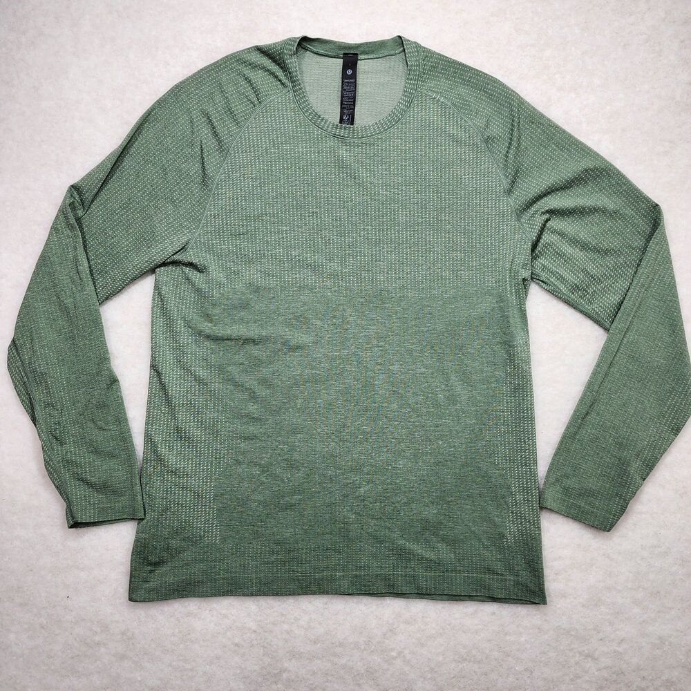 Lululemon Metal Vent Tech Long Sleeve Shirt Mens Sz L Green Olive Running (3285)